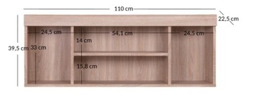 ПОДВЕСНОЙ КНИЖНЫЙ ШКАФ DAMIS, ДУБ СОНОМА, ДЛЯ КНИГ И ИГРУШЕК