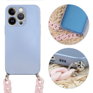 ETUI METALIC BLUE do IPHONE 13 PRO MAX ŁAŃCUSZEK