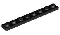 LEGO 3460 czarna płytka plate 1x8 5szt