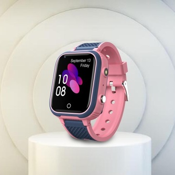Детские умные часы 4G IP67 GPS WIFI Калькулятор видеозвонков розового цвета