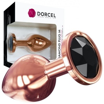 Złoty korek analny DIAMOND PLUG M - klasyczny z diamencikiem - Dorcel