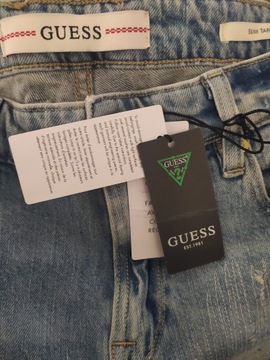 GUESS SLIM TAPPERED Jeansy męskie przetarcia 32