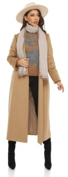 ШАРФ ЖЕНСКИЙ ТЕПЛЫЙ, ацтекские узоры, ЛУИ, бежевый