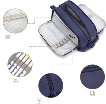 Piórnik szkolny saszetka czterokomorowy organizer duża pojemność (C051)