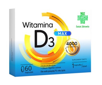 ŚWIAT ZDROWIA WITAMINA D3 MAX 60 KAPS.