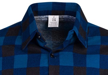 KOSZULA FLANELOWA CASUAL W KRATE MĘSKA 100% BAWEŁNA r. XS