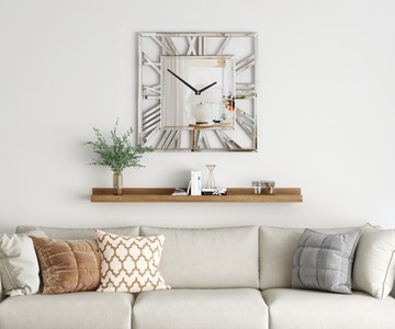 Square lustrzany zegar ścienny