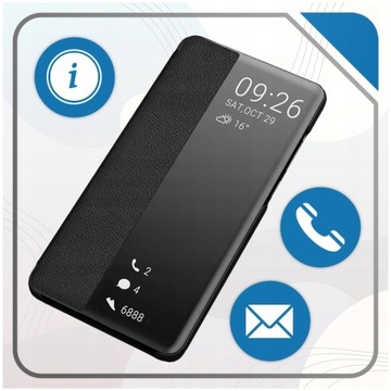 Чехол SMART VIEW LEATHER для Huawei P60 Pro, КОЖАНЫЙ