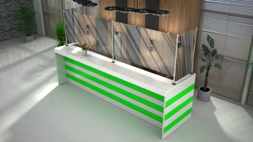 Ресепшн R121 Светодиодный прилавок 350х80см