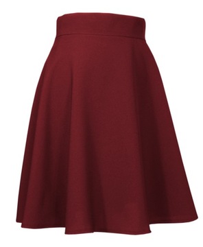 POLSKA BORDOWA BORDO SPÓDNICA ROZKLOSZOWANA 34 XS