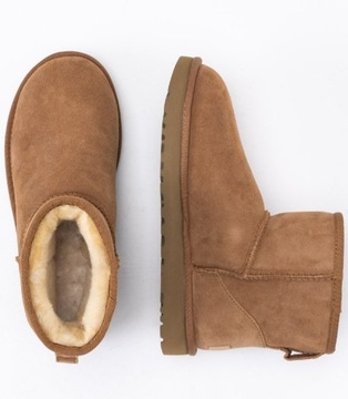 UGG DAMSKIE BRĄZOWE ŚNIEGOWCE SKÓRZANE 37 2ŻDA