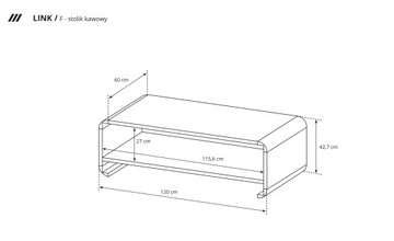 Секция Link, дуб сонома + журнальный столик