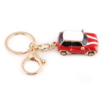 Mini sportowy breloczek do kluczy w kształcie samochodu 3D czerwony