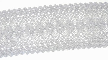 TAŚMA ozdobna GIPIURA koronka popiel szary 6cm