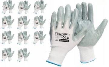 RĘKAWICE ROBOCZE ODPORNE NITRYL X-NITRON 12PAR R.8