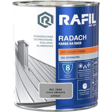 RADACH FARBA NA DACH SZARY OKIENNY 7040 PÓŁMAT 5L