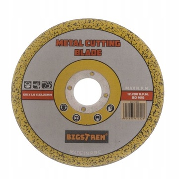 ZESTAW TARCZ DO SZLIFIERKI DO CIĘCIA METALU 125mm 50szt