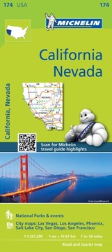 KALIFORNIA NEWADA mapa samochodowa 1:1 267 200 MICHELIN 2023
