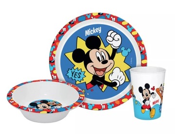 Dziecięcy Zestaw do Jedzenia Talerz Miska Kubek 3w1 MYSZKA MICKEY DISNEY