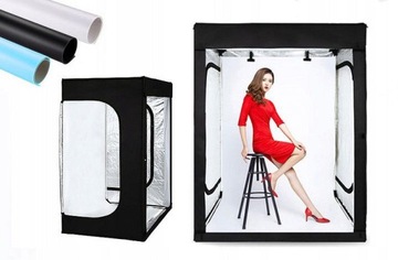 Namiot 200x120x100cm z lampami LED + 3 tła