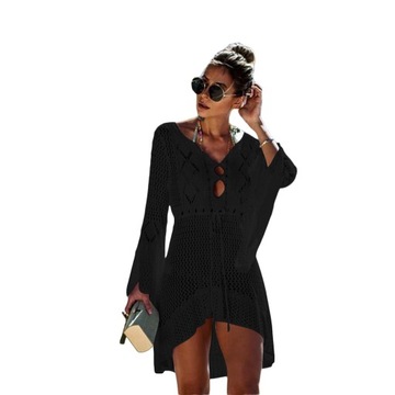 ПЛЯЖНАЯ ТУНИКА ЛЕТНЕЕ ПЛАТЬЕ КРУЖЕВНОЕ С ВЫРЕЗОМ