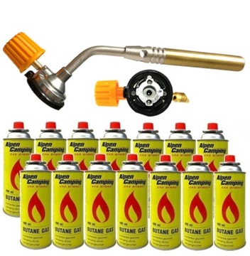 PALNIK GAZOWY KARTUSZE lutlampa METALOWY + 14 GAZ