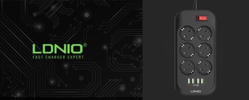 Удлинитель с 6 розетками + 4 удлинителя USB