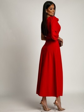 КРАСНОЕ ЭЛЕГАНТНОЕ ТОРЖЕСТВЕННОЕ ПЛАТЬЕ С ПРОЗЬЮ И ЦВЕТОМ ДЛЯ СТИЛЬНОЙ СВАДЬБЫ