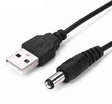 Kabel USB A Zasilający Jack DC 2.1 x 5.5 mm 1m