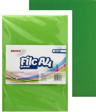 FILC DEKORACYJNY A4 2 MM ZIELONY 10 SZT BREWIS
