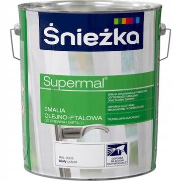 ŚNIEŻKA SUPERMAL OLEJNO-FTALOWA BIAŁY RAL9003 POŁYSK 10L