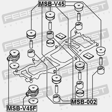 РАМНАЯ ПОДУШКА MITSUBISHI PAJERO 91- MSB-V45F