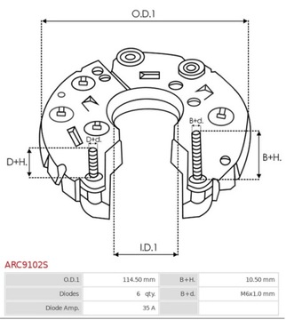 Диодный мост генератора ARC9102S