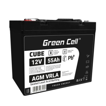Akumulátor Agm 12V 55Ah Vrla Bezúdržbový pro Ups sekačku na trávu Kampera Wag