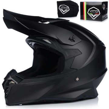 KASK MOTOCYKLOWY | VITO TIVOLI | OFF-ROAD ENDURO CROSS QUAD ATV CZARNY MATT