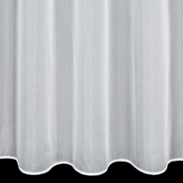 Biała firana VIOLET z woalu gładka elegancka 500X260 taśma tunel żabki