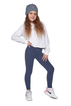 OCIEPLANE Legginsy dziecięce zimowe DŻINS D1Z 110