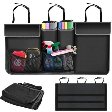 ОРГАНАЙЗЕР В БАГАЖНИКЕ ДЛЯ СПИНКИ СИДЕНИЯ с 6 КАРМАНАМИ ЧЕРНЫЙ