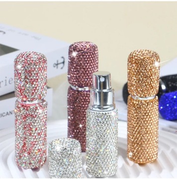 5ml 10ml Portable Perfume Spray Bottle Rhinestone Inlaid Refillable