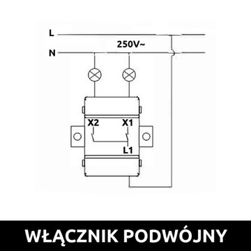 LOFT WŁĄCZNIK PODWÓJNY CZARNY JLM BEZ RAMKI RETRO FRENCH STYLE
