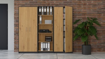 ПОЛКА ДЛЯ ОФИСА ГОСТИНАЯ OLIV 2D ДУБ РЕМЕСЛЕННЫЙ АНТРАЦИТ