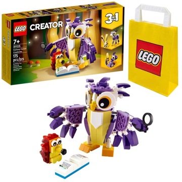 KLOCKI LEGO CREATOR 31125 FANTASTYCZNE LEŚNE ZWIERZĘTA + TORBA LEGO