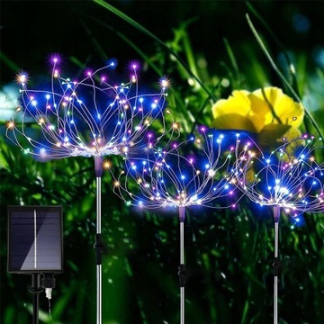 4x СОЛНЕЧНАЯ САДОВАЯ ЛАМПА Светодиодный фейерверк в форме одуванчика 480LED с дистанционным управлением