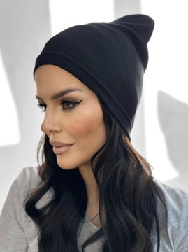 ШАПКА ЖЕНСКАЯ ВЕСНА-ОСЕНЬ, ТОНКАЯ, ЛЕГКАЯ, УДОБНАЯ, СПОРТИВНАЯ, В ПОЛОСКУ, ЧЕРНАЯ