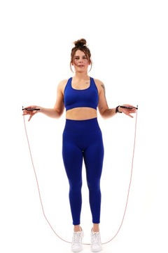 Damski komplet UniquYou Dark Blue L treningowy zestaw top legginsy HIT