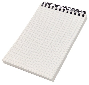 Kołozeszyt notes A6 biały niebieska kratka 80 k.