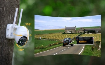 Bezpieczeństwa Kamera Obrotowa Solarna 3G/4G LTE SIM 2K 2304x1296P QHD 2szt