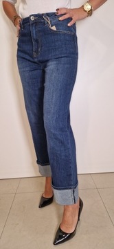 SPODNIE JEANSY DAMSKIE BLUE SHADOW WYSZCZUPLAJĄCE 36