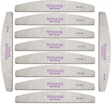 Pilnik do paznokci zebra łódka 180/240 Professional zestaw 10 sztuk