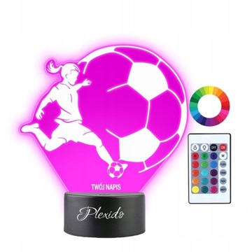 Lampka Nocna 3D LED Piłkarka Piłka Nożna Prezent